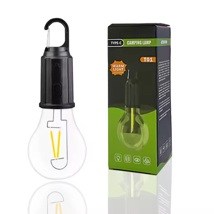 Bombilla LED Recargable Por USB Para Exteriores Luz De Emergencia De Alta Brillo Con Gancho Para Camping Pesca Y Noches Portátil Linterna - 1