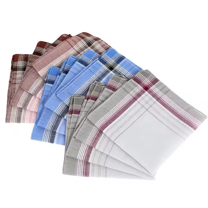 Pañuelos De Mano 12Pcs Cuadrados Multicolor Rayados Para Hombres Y Mujeres Para Bodas Fiestas Negocios Toalla De Pecho - 1