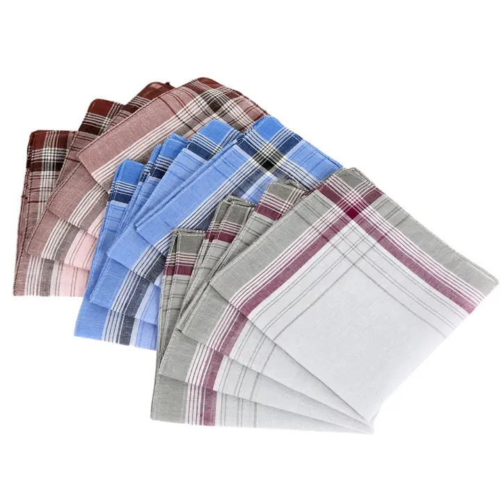Pañuelos De Mano 12Pcs Cuadrados Multicolor Rayados Para Hombres Y Mujeres Para Bodas Fiestas Negocios Toalla De Pecho - 1