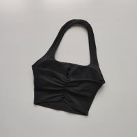 Sujetador Deportivo De Verano Para Mujer Con Padded Y Cuello Colgante Estilo Elegante Y Lujo Ligero Diseño Único De Pliegues En La Espalda - details 7