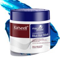 KARSEELL Mascarilla Capilar Pigmentante Azul Profesional Intensifica Tonos Azul Marino Azul-Negro y Azul Intenso Reaviva Color Aporta Brillo Hidratación y Suavidad Ideal para Cabellos Oscuros y Marrón Cálido que Buscan Azul Luminoso 500ML - details 0