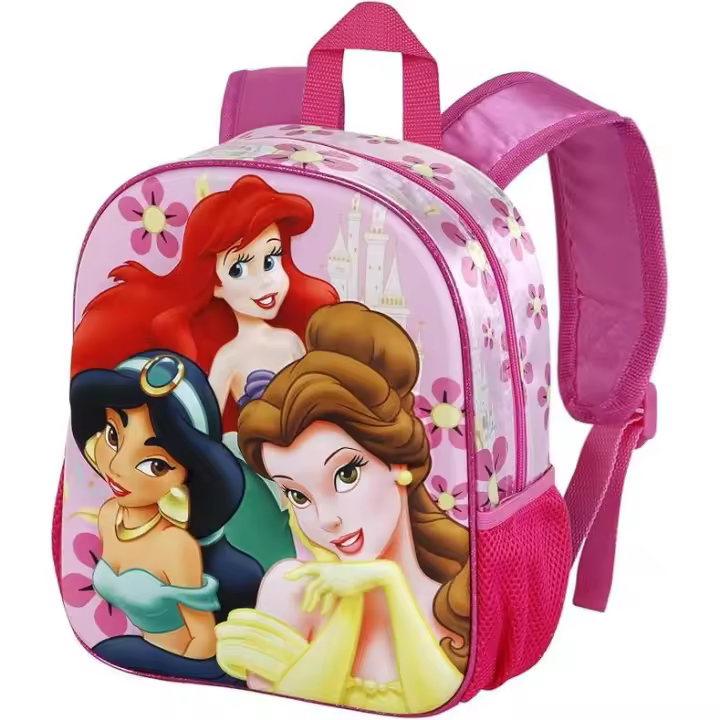 Mochila 3D Pequeña Princesas Disney Palace Rosa. Tamaño 31x26x11cm. KARACTERMANIA - 1