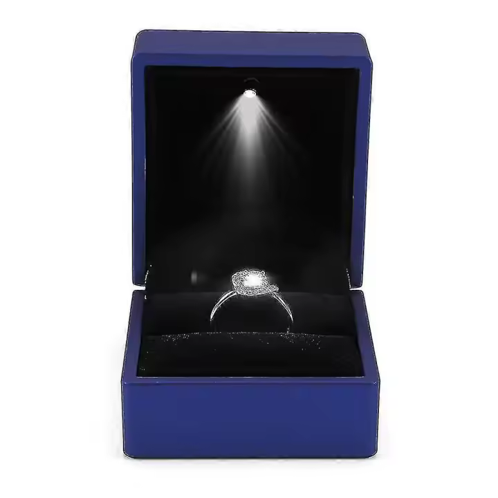 Led Lighted Ring Box Earring Ring Gift Case Wedding Ring Jewelry - 1