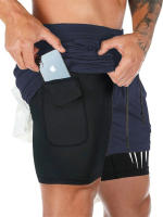 Shorts De Rendimiento Para Hombre Con Estampado De Araña 2 En 1 Shorts De Gym Para Correr Con Bolsillos Para Teléfono Y Cinta Atleta Activo - details 13