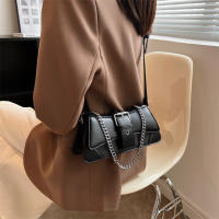 Bolso De Hombro PU Cuero Pequeño Para Mujer Color Sólido Con Cadena Vintage Lujo Monedero Bandolera De Moda Para Dama - details 7