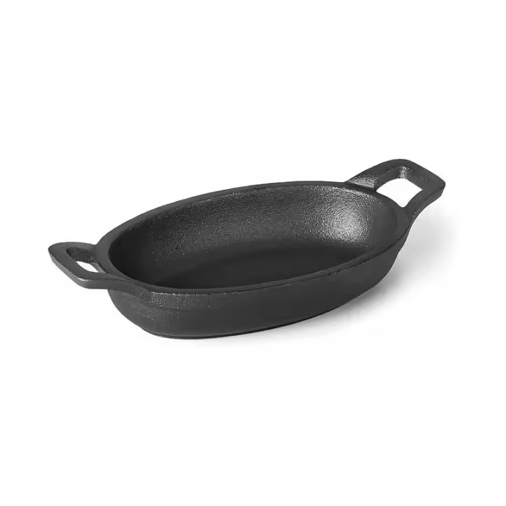 LACOR Cacerola Lacor en forma Oval sin Base Magma fabricada en Hierro Fundido, Negro [17,5 x 12,5 cm] - 1