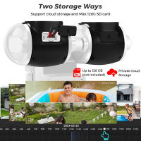 Cámara De Seguridad IP 4K Dual PTZ 8MP Con Zoom Digital 10X WiFi Exterior Vigilancia Cámara HD 4MP CCTV iCam365 APP Detección De Humanos - details 10