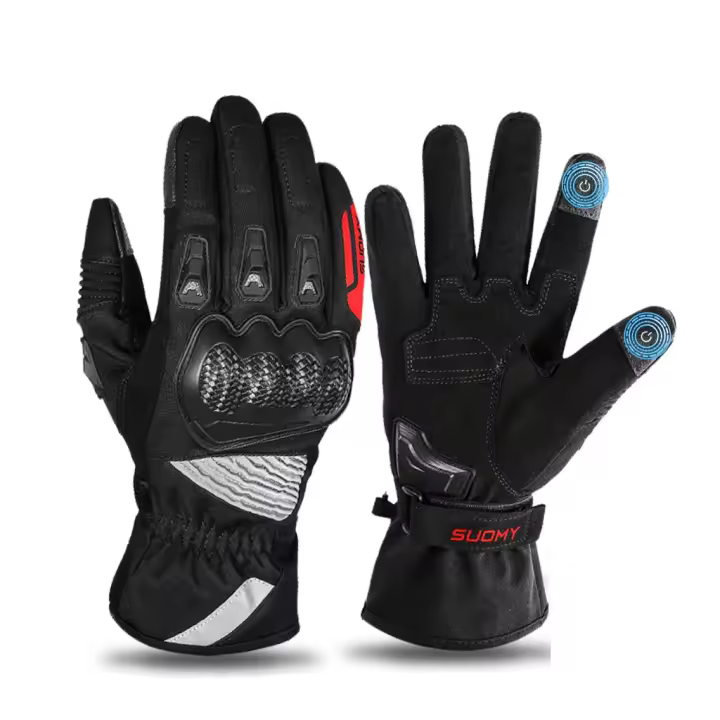 Guantes de invierno para moto de nieve, asas calientes para esquiar, invierno, impermeables, pantalla táctil, ciclismo, motocicleta, datos completos, algodón grueso - 1