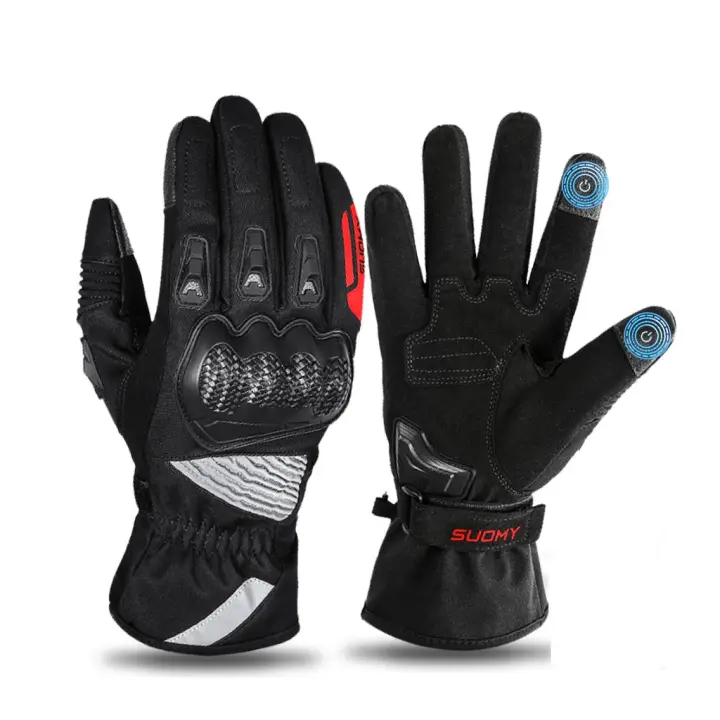 Guantes de invierno para moto de nieve, asas calientes para esquiar, invierno, impermeables, pantalla táctil, ciclismo, motocicleta, datos completos, algodón grueso - 1