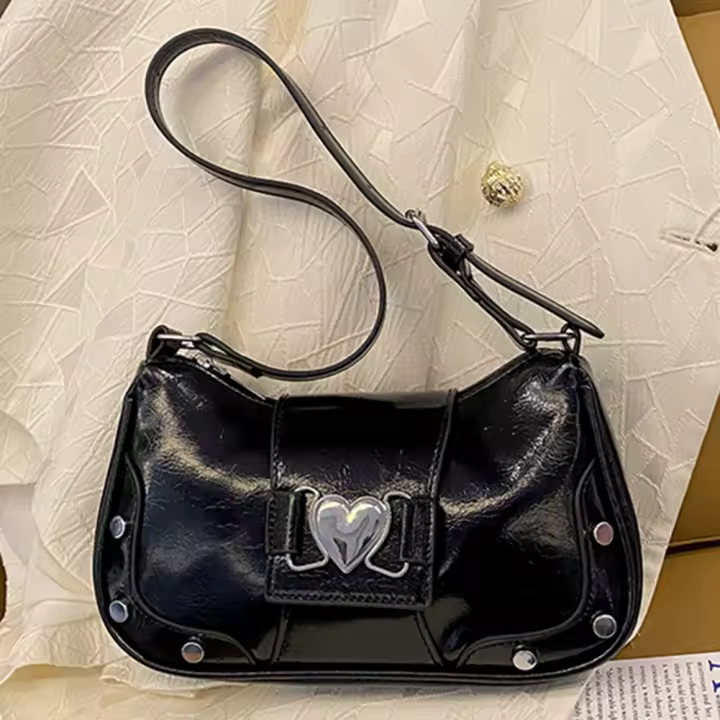 Bolso De Hombro Para Mujer En Cuero PU Estilo Y2K De Gran Capacidad Con Correa Ajustable Bolso De Viaje Color Sólido Día a Día - 1