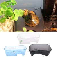 Tanque De Plástico Transparente Para Reptiles Tortugas Terrario Con Adorno De Árbol De Coco Jaula De Alimentación Para Sapo Serpiente - details 1