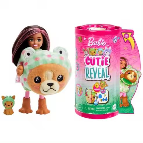MUÑECA BARBIE CHELSEA CUTIE REVEAL PERRO RANA HRK29 MATTEL - 1