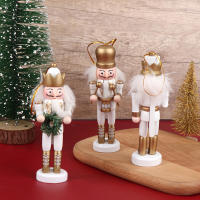 1PCS Nutcracker Puppet Soldier Pendant 6/12CM Miniatura Soldado De Navidad Decoración Para Escritorio Adorno De Hogar Figura De Madera - details 3