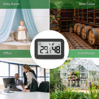 Sensor De Temperatura Y Humedad Digital LCD 2pcs Medidor Para Interior De La Casa Termómetro Y Higrómetro Estilo De Soporte Para Pared Y Suelo - details 0