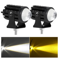 Faros De Moto 12V 24V Luz Trabajo LED Proyector Lente Antiniebla Auxiliar Blanco Amarillo Para Coche - details 6