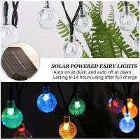 Luces De Cadena Solar LED Para Exteriores 60 Leds Impermeables Con 8 Modos Luces De Globos De Cristal Para Jardín Decoración De Árbol Fiesta Patio - details 4