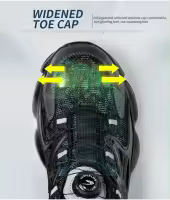 Zapatos De Seguridad Para Hombre Con Botón Giratorio Indestructibles Tamaño De Punta De Acero Antipinchazos Y Antideslizantes - details 9