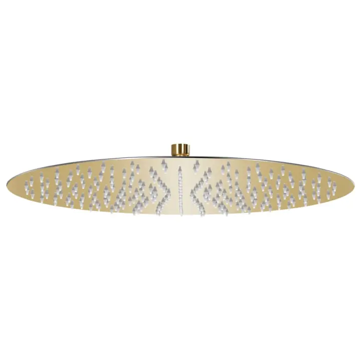 vidaXL Cabezal de ducha redondo efecto lluvia acero inox dorado 40 cm - 1