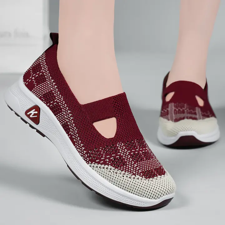 Zapatillas De Mujer Transpirables Y Suaves Para Verano Diseño Moda Suela De PVC Tacón Bajo Cómodo Zapatos Slip-On Fabricado Con Malla - 1
