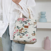 Nueva Bandolera De Lona Con Estampado Floral Bolsa De Almuerzo Portátil Con Varios Bolsillos Y Cierre De Cremallera Para El Día a Día - details 21