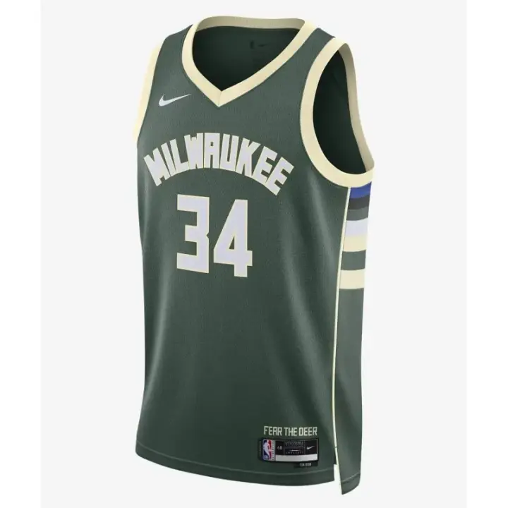 Camiseta Giannis Antetokounmpo con Milwaukee Bucks Nike Icon Edition 2024 Swingman - 1