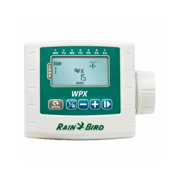 RAIN BIRD Programador de riego Rain Bird WPX4/ESP 9V, controlador de riego automático de 4 zonas de riego - 1