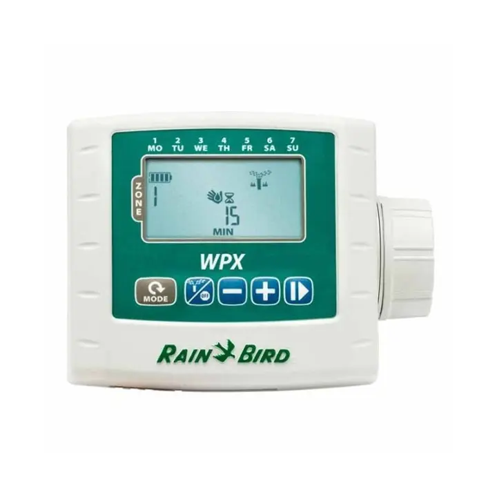 RAIN BIRD Programador de riego Rain Bird WPX4/ESP 9V, controlador de riego automático de 4 zonas de riego - 1