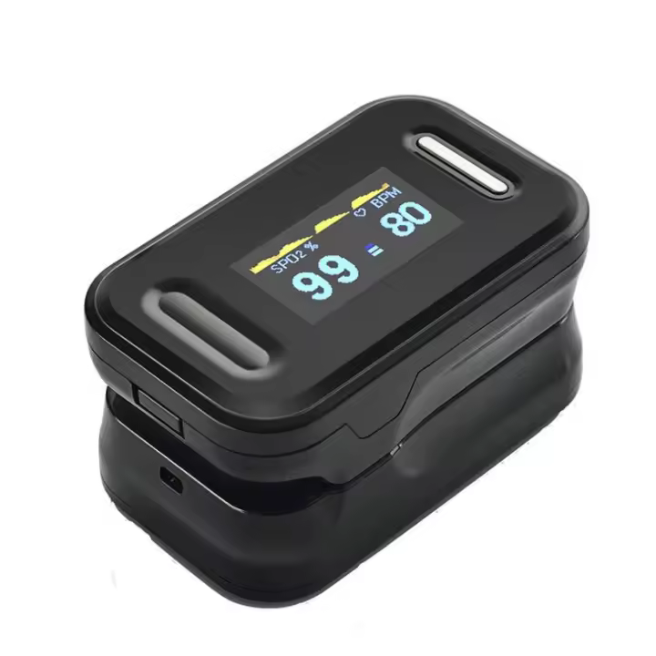 Pulsioxímetro de Dedo NEGRO para Mediciónes de Saturación de Oxígeno y Frecuencia Cardíaca - 1
