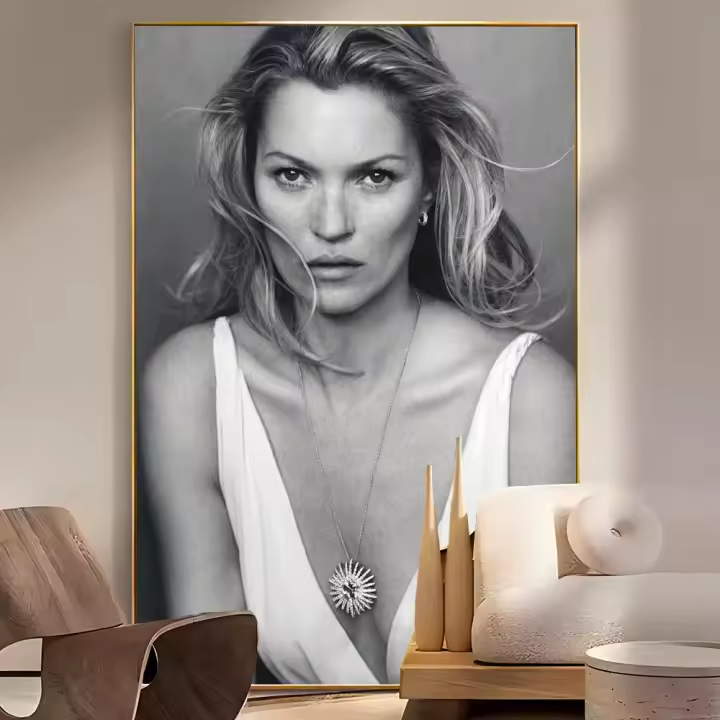 Pegatinas De Pared Kate Moss Vintage Posters Papel Adhesivo Blanco Calidad HD Decoración Moderna Retro Y Nostálgica Para Hogar Oficina Café - 1