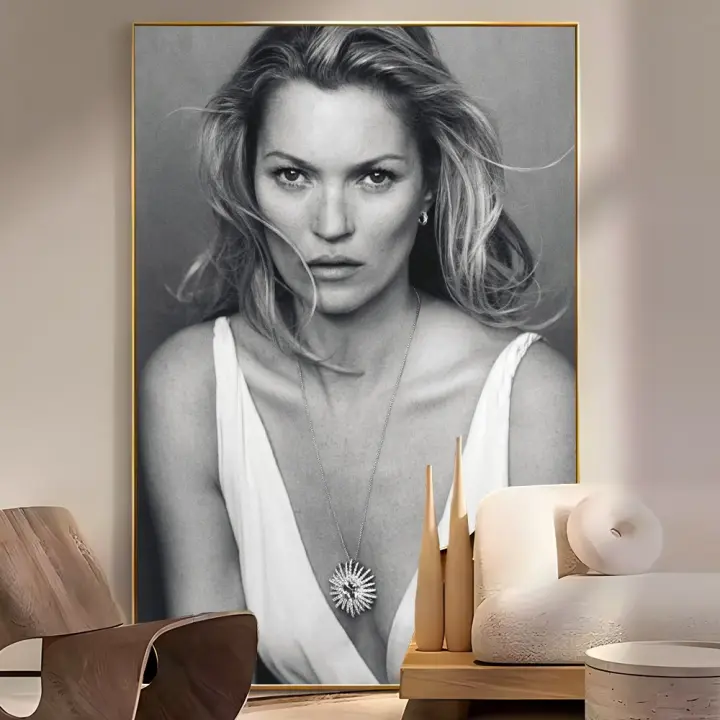 Pegatinas De Pared Kate Moss Vintage Posters Papel Adhesivo Blanco Calidad HD Decoración Moderna Retro Y Nostálgica Para Hogar Oficina Café - 1