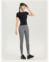 Ropa deportiva para exteriores, adelgazante, fitness, running, mallas absorbentes de sudor, tops de yoga, camisetas de manga corta, ropa de yoga para mujer - details 14
