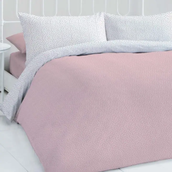 Textil Blanca Funda Nórdica PARIS Topos Minimalistas 50% Algodón y 50% Poliéster Tacto Suave - 1