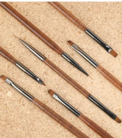 9PCS Cepillos De Uñas Acrílicos Con Efecto De Gradiente Y Florido Herramientas De Pintura Y Manicura Para Uñas UV Gel Liner Dibujo Y Pincel Combos - details 4