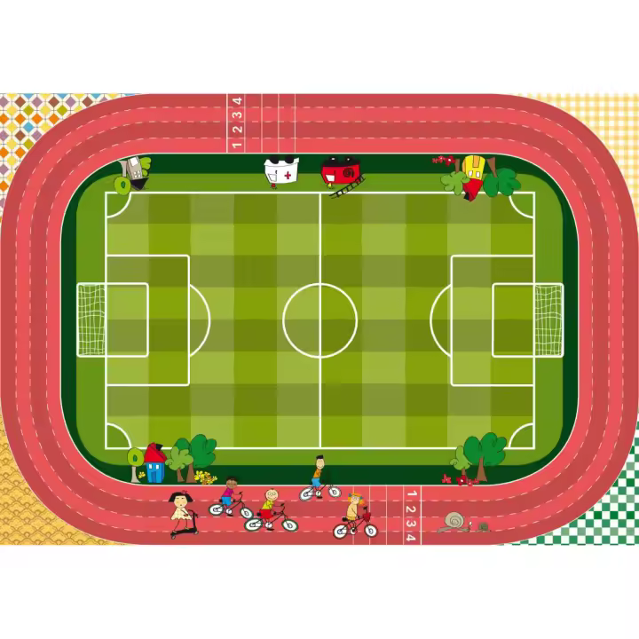 VINILKO, Alfombra de vinilo infantil Campo de fútbol 120x170 cm - 1