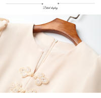 Vestido EVNISI Para Mujer Vintage Botones Chinos V-cuello Elegante Oficina Manga Corta Casual Fiesta A-line Summer - details 14