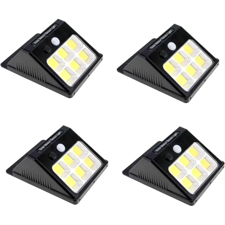 Euroxanty Set de Focos COB-LED Solares | Juego de 4 Lámparas de Exterior | Luces de Jardín con Sensor de Movimiento - 1