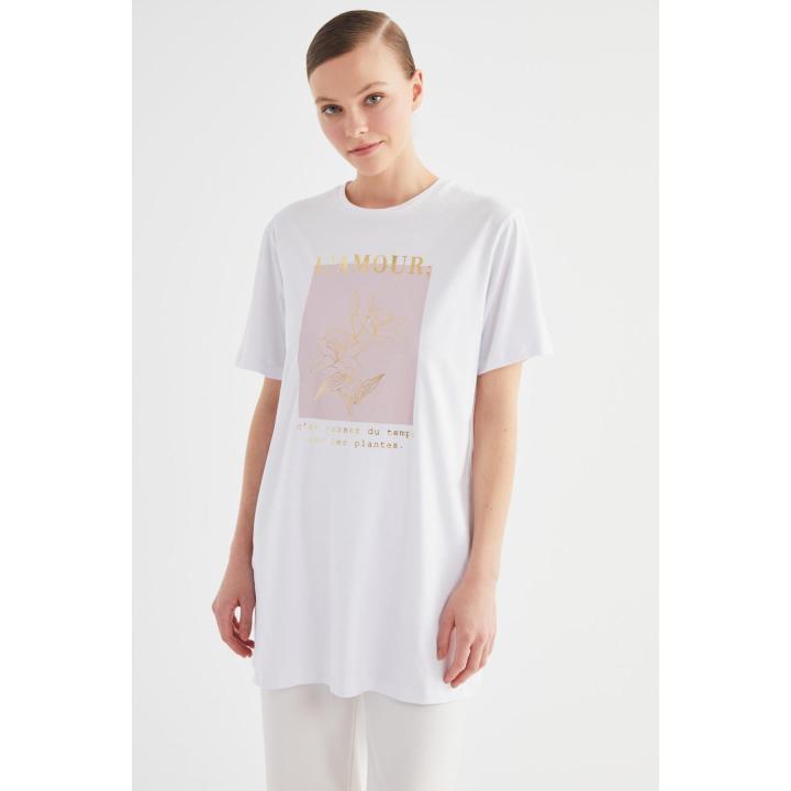 TRENDYOL Camiseta Básica Básica De Cuello Redondo Para Mujer, Pudra., XG
