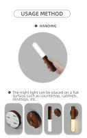 Luz Nocturna LED De Madera Con Sensor De Movimiento USB Recargable Dimmer 3 Temperaturas De Color Soporte De Pared Magnético - details 11