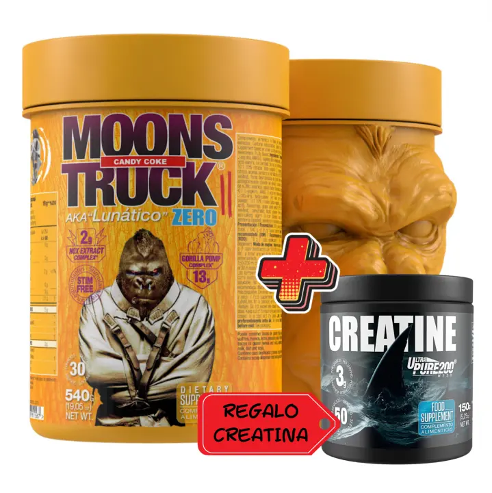 MOONSTRUCK®II ZERO. PRE-WORKOUT - 540gr --Zoomadlabs pre-entreno el GORILA esta de VUELTA + REGALO de bote de creatina ULTRAPURE 200 mesh de 150g- - 1