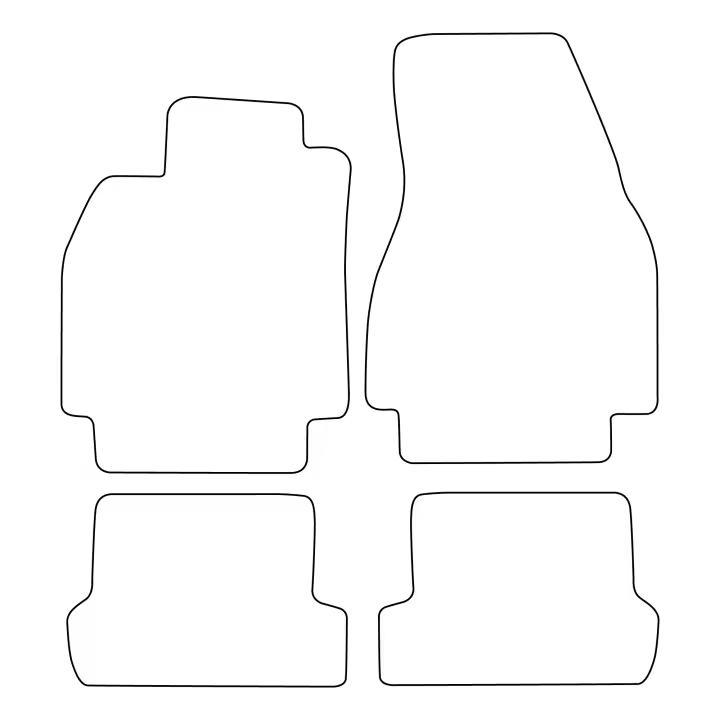 Juego de alfombrillas de terciopelo para Renault Megane II CC 2004-2008 - acabado negro - 1