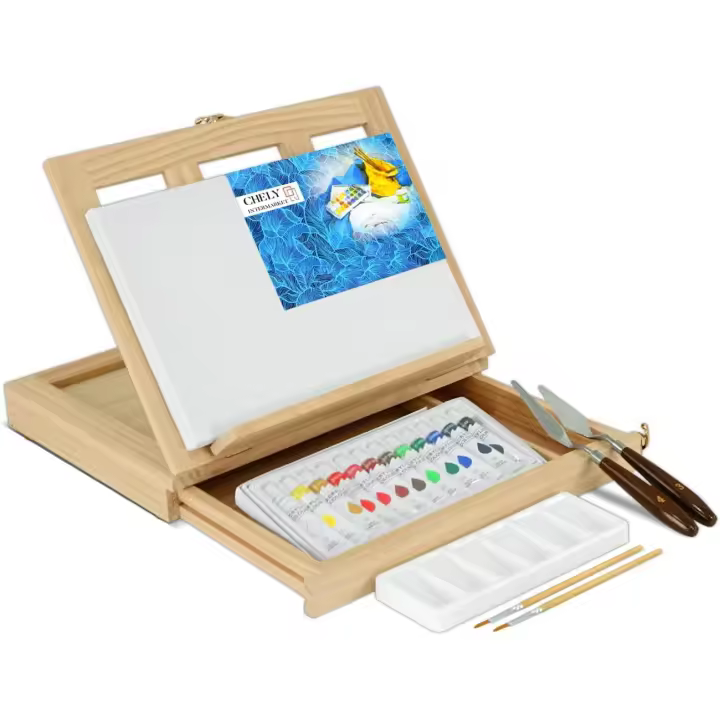 CHELY INTERMARKET | Set de Caballete con 19 Piezas para Artistas - 1