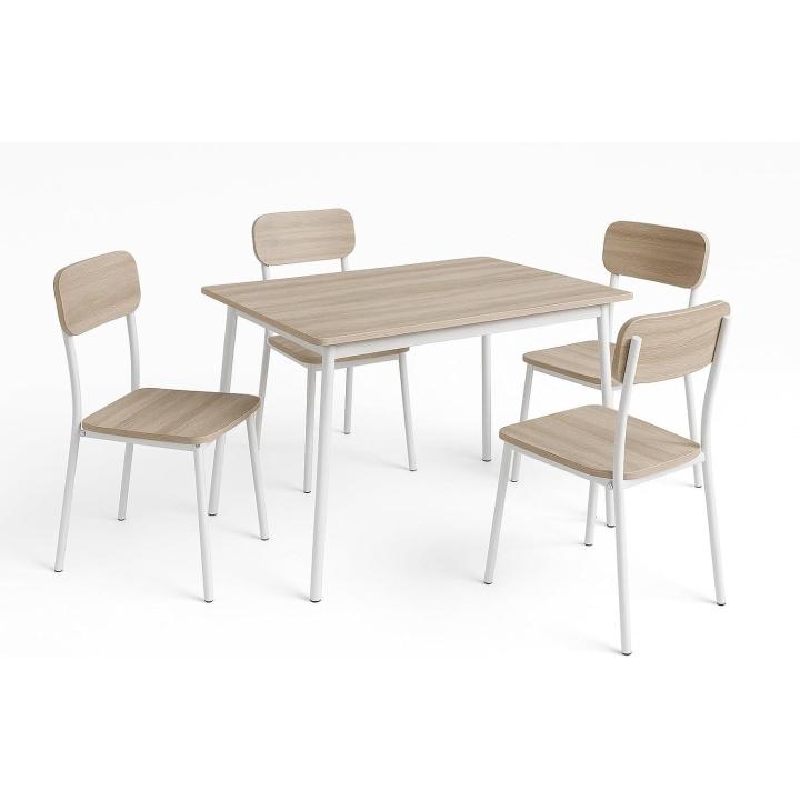DUPI Conjunto Mesa y 4 sillas NEW XOBE, Fabricado con Metal y MDF, Mesa Comedor, Conjunto Estilo Atemporal.