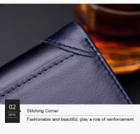 BULLCAPTAIN Cartera De Cuero Genuino Para Hombre Pequeña Monedero RFID Con Portatarjetas Y Bolsillo Para Monedas Calidad Superior - details 9