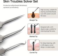 Set Profesional De 3 Piezas Para Eliminar Blackheads Y Acne Con Pinzas Precisión Extractor De Puntos Negros Y Extracción De Acne - details 2