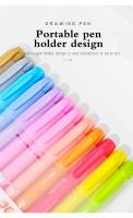 Rotulador De Pincel De Tinta Hidratada En 12 Colores Pastel Para Caligrafía Arte Y Dibujo Ideal Para Lettering Y Diario - details 12