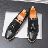 Zapatos De Liderazgo Elegante Para Hombre Casual Formal Slip-on Loafers De Cuero Tassel Para Noche Fiesta Boda Zapatos De Velada - details 10