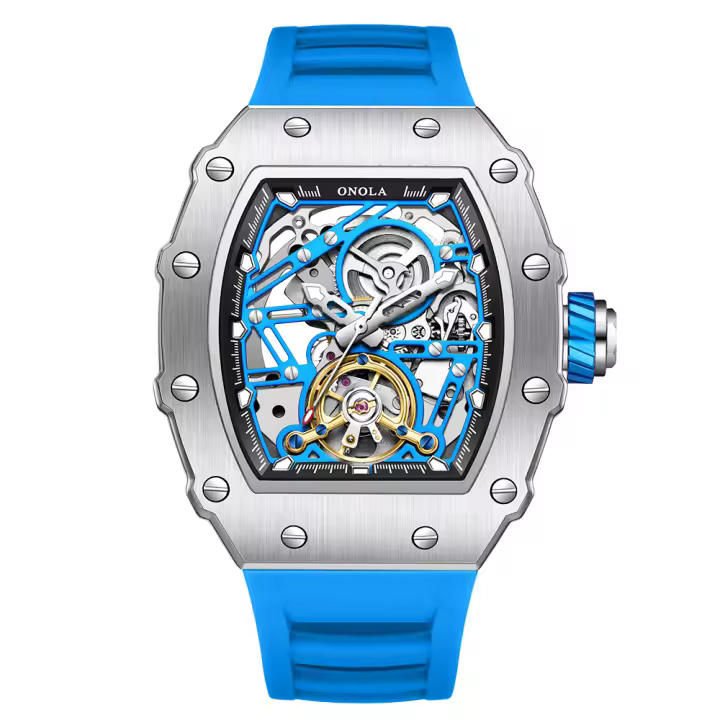 Reloj De Mezquita Para Hombre ONOLA Lujo Moda Automático Completo Cierre De Pulsera Resistente Al Agua Silicona Sin Display Dial Material De Cristal Hardlex - 1