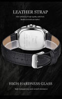 Reloj De Hombre POSHI Moda Cuero Resistente Al Agua Calendario Luminoso Deportivo Estilo Casual Y Lujo Movimiento Cuarzo - details 2