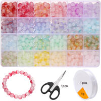 Kit De Joyería DIY Con 600 Piezas De Cuentas De Gelatina De Doble Color Y Cordón Elástico Para Pulseras Y Collares Unisex - details 2
