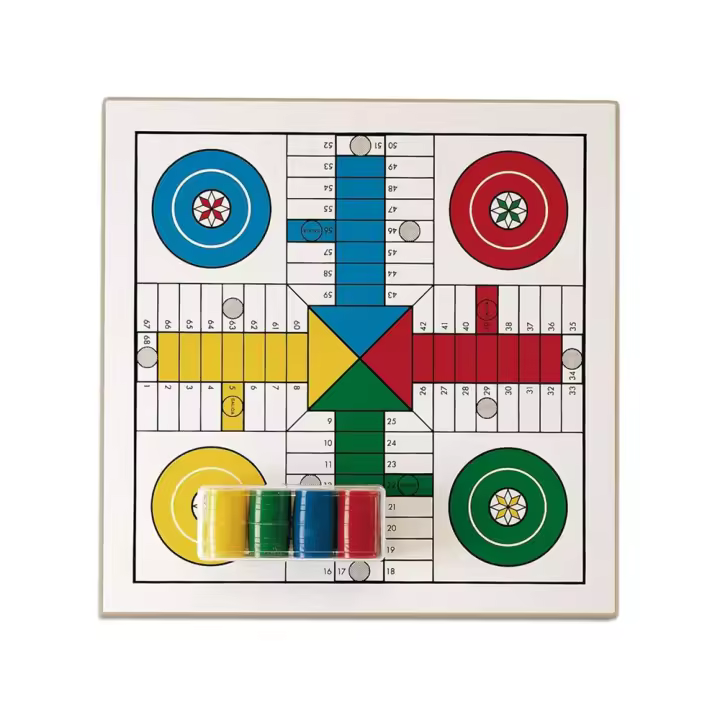 Tablero Parchis 4 y Oca de madera 33x33 cm con accesorios (Cayro T-131/A) - 1